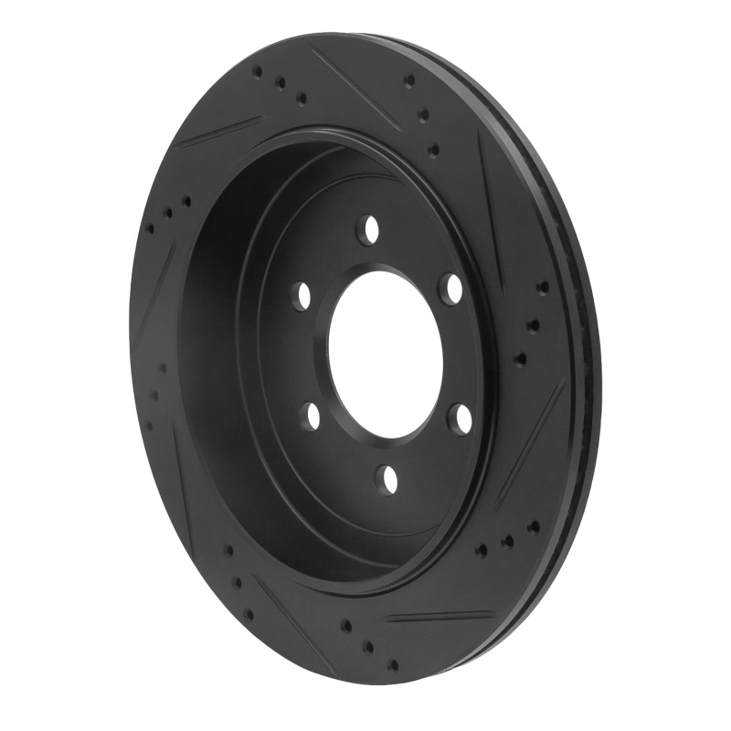 Picture of R1 02-06 Ford Expedition Rear Left Drilled & Slotted Black Brake Rotor