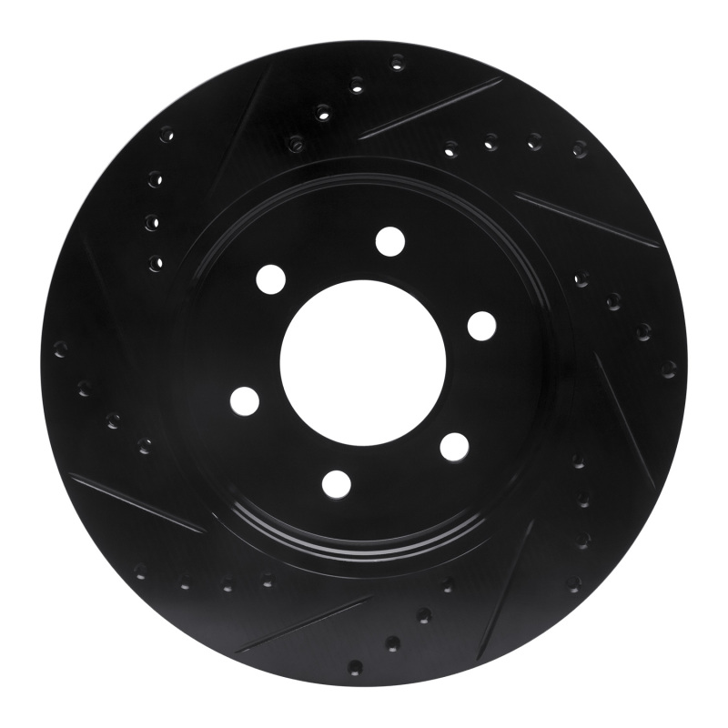 Picture of R1 04-08 Ford F-150 4WD Front Right Drilled & Slotted Black Brake Rotor