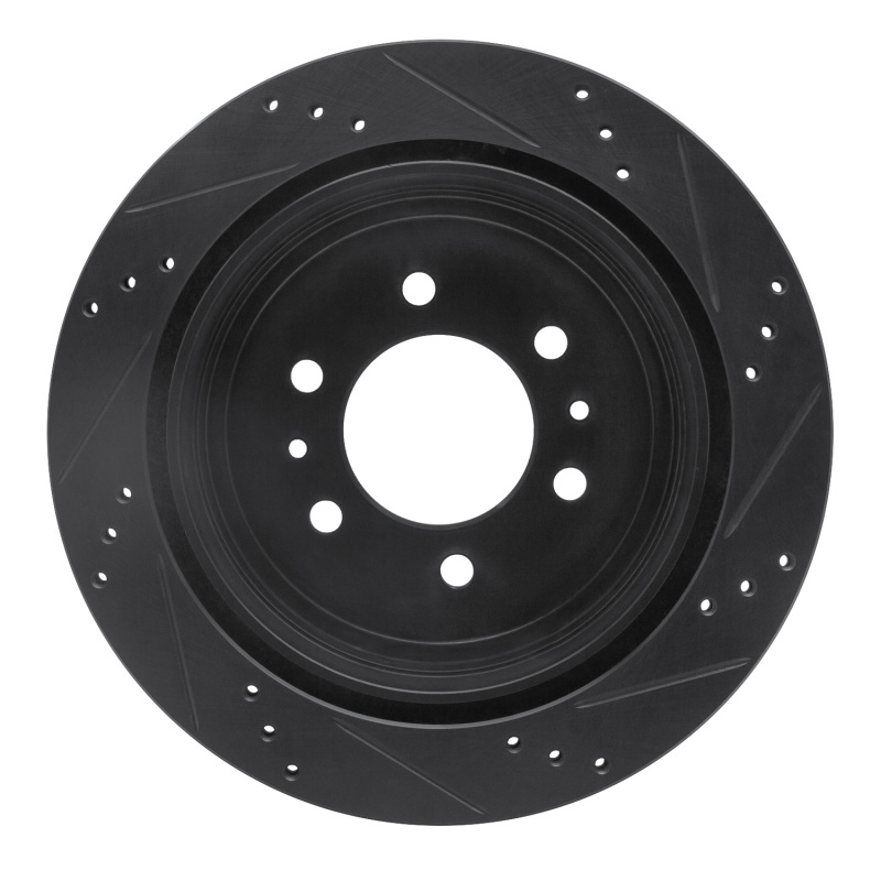 Picture of R1 04-08 Ford F-150 4WD Front Left Drilled & Slotted Black Brake Rotor