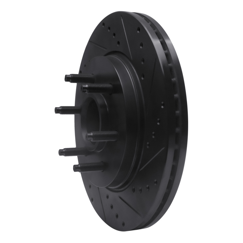 Picture of R1 04-08 Ford F-150 RWD Front Right Drilled & Slotted Black Brake Rotor
