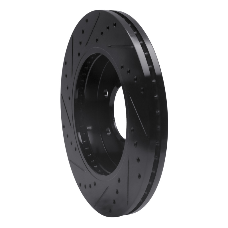 Picture of R1 04-08 Ford F-150 4WD Front Right Drilled & Slotted Black Brake Rotor