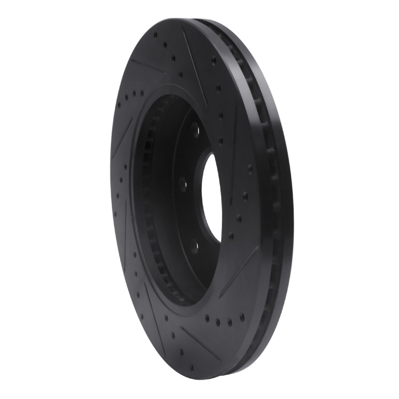 Picture of R1 04-08 Ford F-150 4WD Front Left Drilled & Slotted Black Brake Rotor