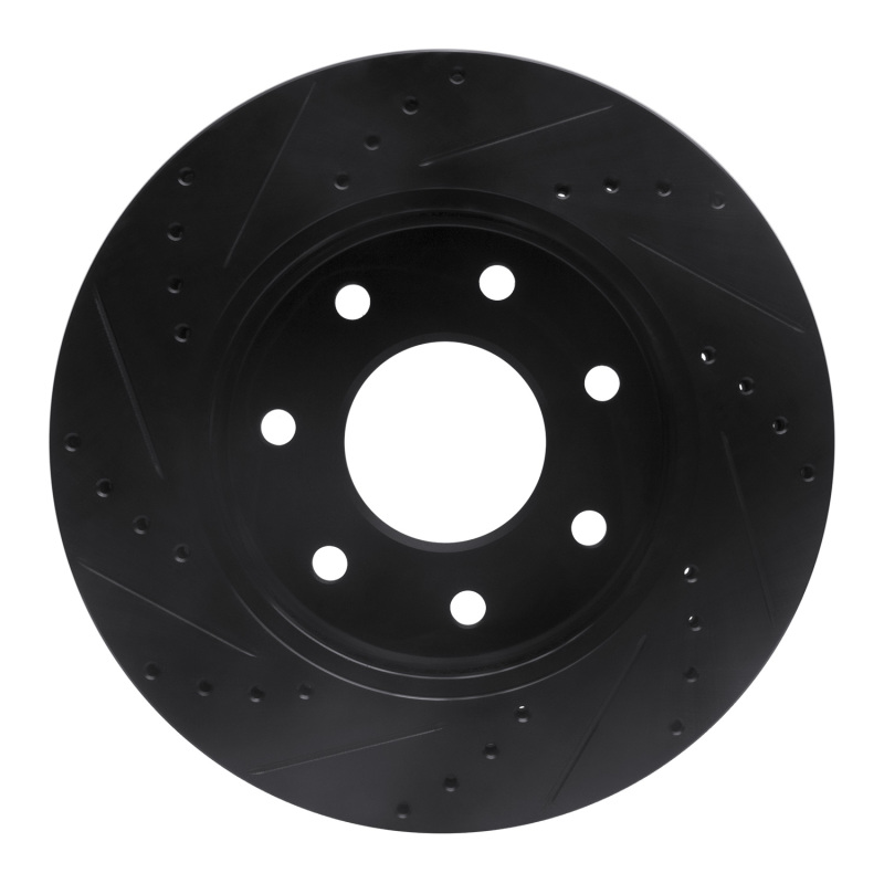 Picture of R1 04-08 Ford F-150 4WD Front Right Drilled & Slotted Black Brake Rotor