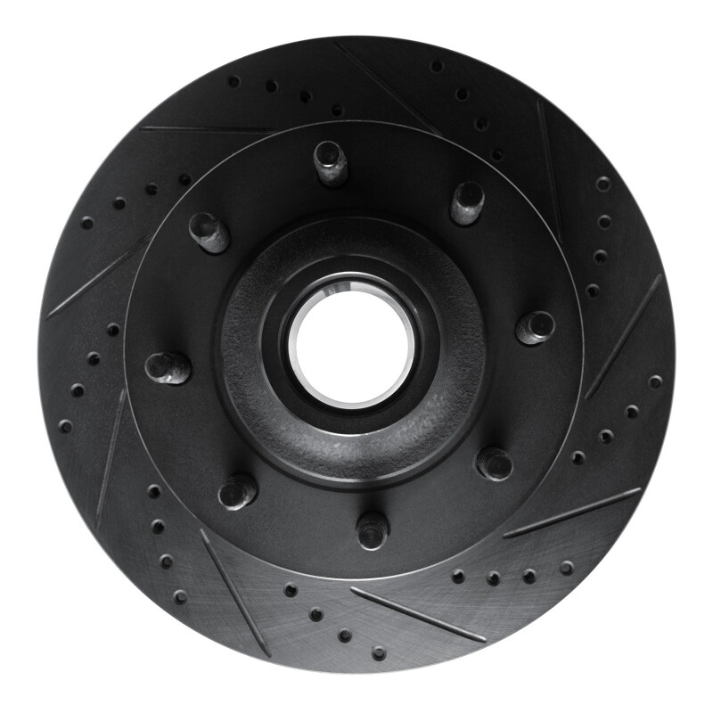 Picture of R1 03-05 Ford F-350 Super Duty 2WD Front Right Drilled & Slotted Black Brake Rotor