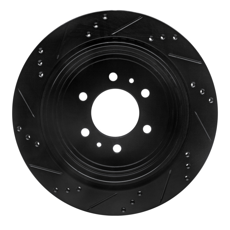 Picture of R1 04-11 Ford F-150 4WD Rear Right Drilled & Slotted Black Brake Rotor
