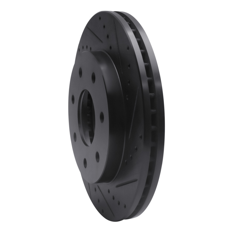 Picture of R1 04-08 Ford F-150 4WD Front Right Drilled & Slotted Black Brake Rotor