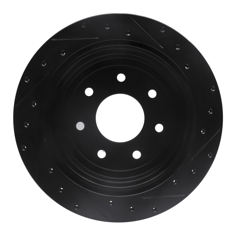 Picture of R1 04-11 Ford F-150 RWD Rear Left Drilled & Slotted Black Brake Rotor