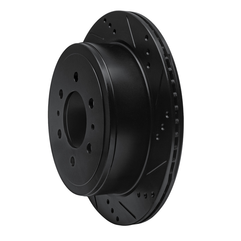 Picture of R1 04-11 Ford F-150 4WD Rear Right Drilled & Slotted Black Brake Rotor