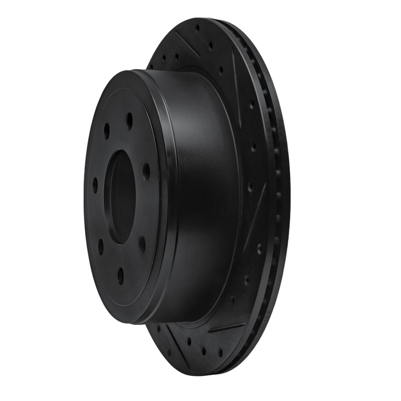 Picture of R1 04-11 Ford F-150 4WD Rear Right Drilled & Slotted Black Brake Rotor