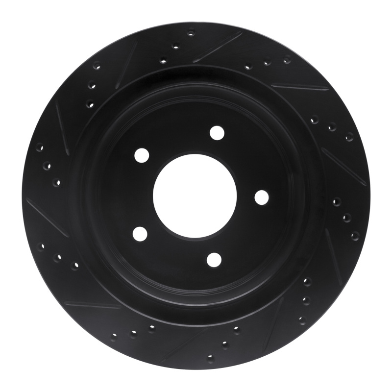 Picture of R1 04-06 Ford E-150 Club Wagon Rear Right Drilled & Slotted Black Brake Rotor