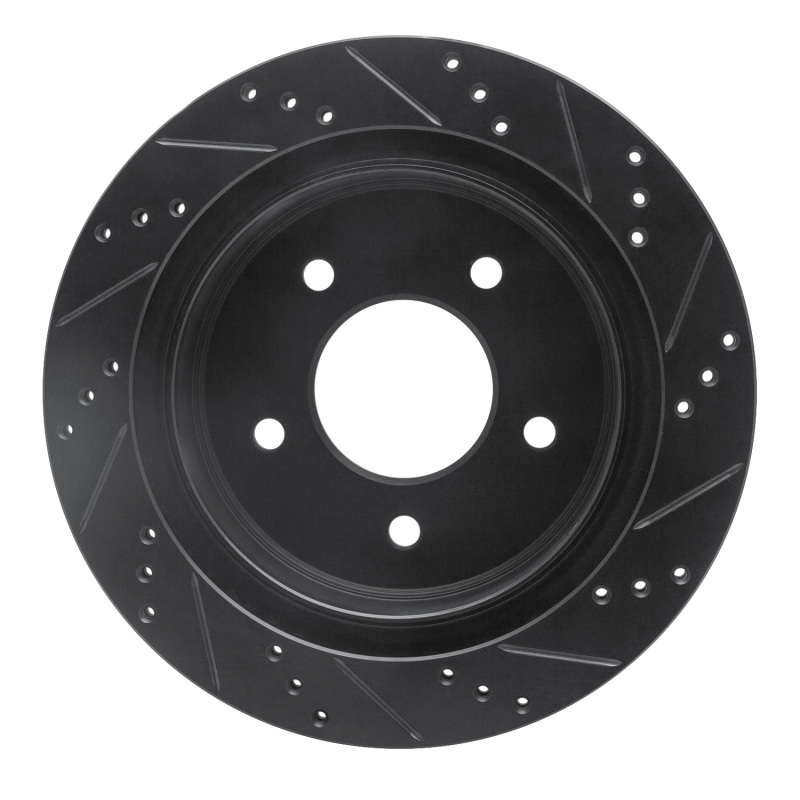Picture of R1 04-06 Ford Econoline Rear Left Drilled & Slotted Black Brake Rotor