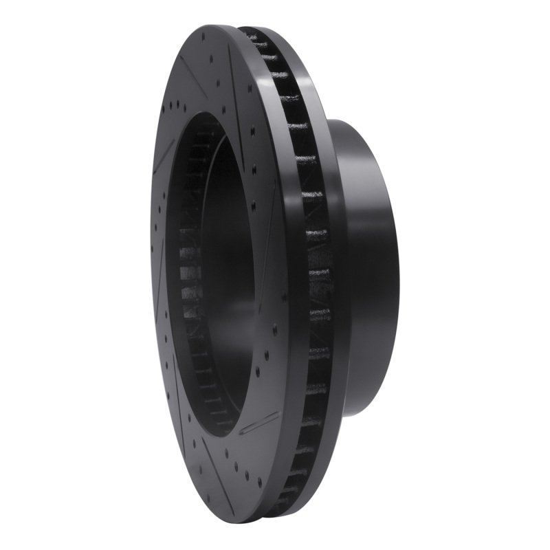 Picture of R1 05-12 Ford F-250 4WD (Super Duty) Front Left Drilled & Slotted Black Brake Rotor