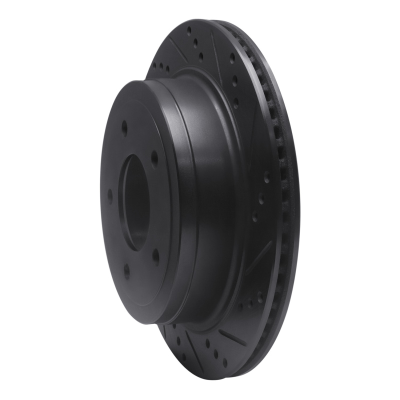 Picture of R1 04-06 Ford E-150 Club Wagon Rear Right Drilled & Slotted Black Brake Rotor