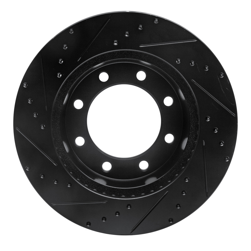 Picture of R1 05-12 Ford F-250 4WD (Super Duty) Front Right Drilled & Slotted Black Brake Rotor