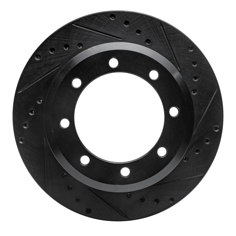 Picture of R1 05-12 Ford F-350 Super Duty 2WD Rear Right Drilled & Slotted Black Brake Rotor