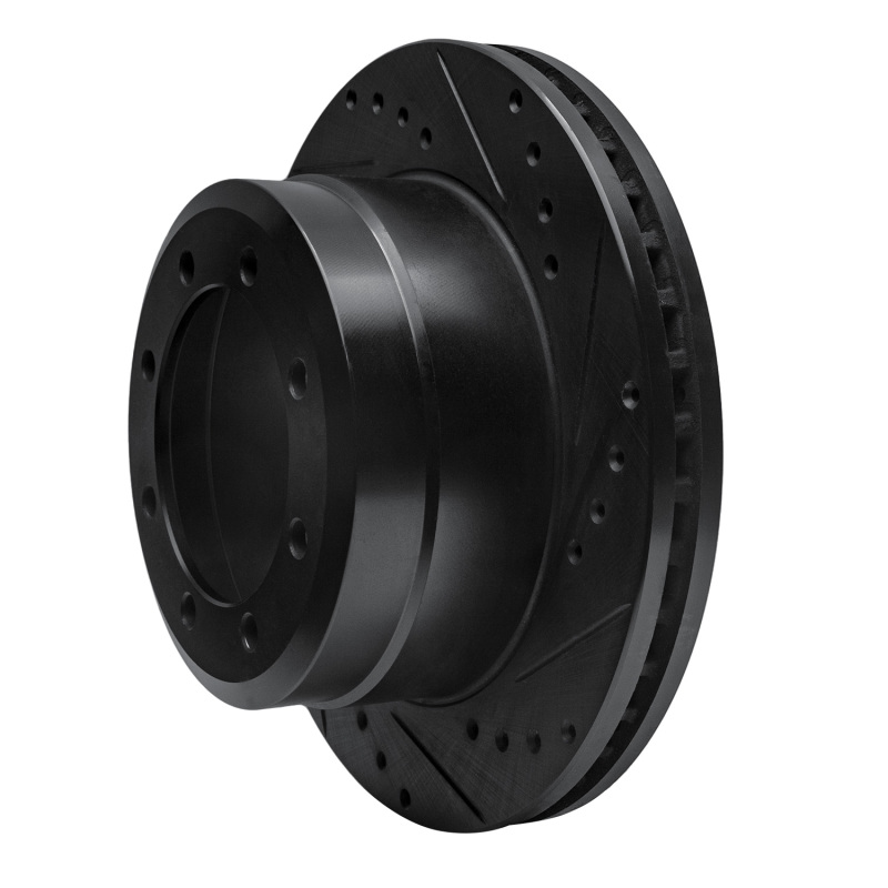 Picture of R1 05-12 Ford F-350 Super Duty 2WD Rear Right Drilled & Slotted Black Brake Rotor