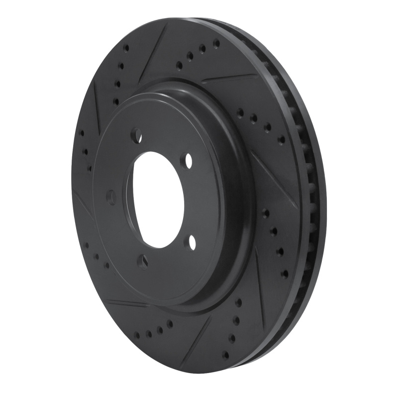 Picture of R1 06-10 Ford Explorer Front Left Drilled & Slotted Black Brake Rotor