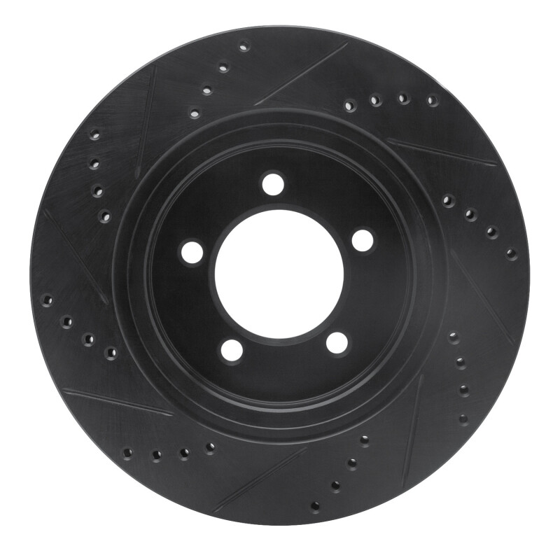 Picture of R1 06-10 Ford Explorer Sport Trac Front Right Drilled & Slotted Black Brake Rotor