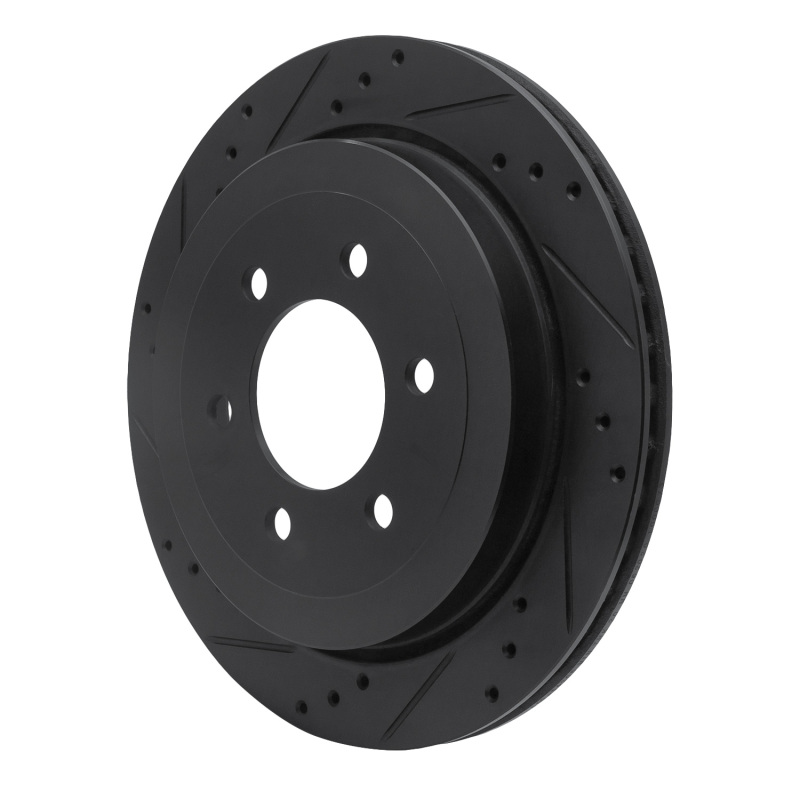 Picture of R1 07-17 Ford Expedition Rear Left Drilled & Slotted Black Brake Rotor