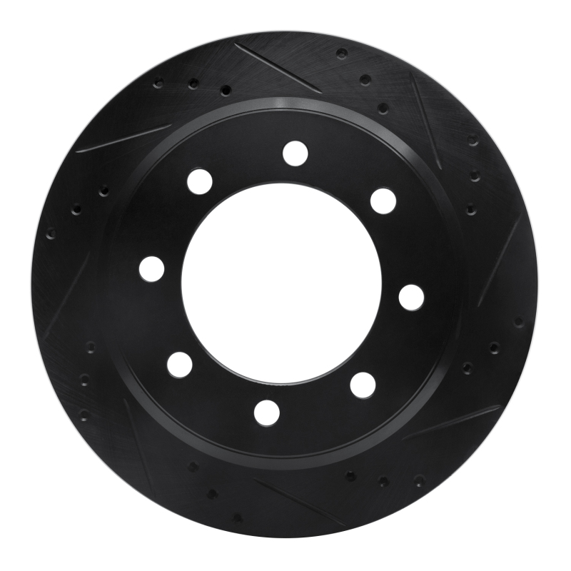 Picture of R1 08-25 Ford E-150 Rear Right Drilled & Slotted Black Brake Rotor