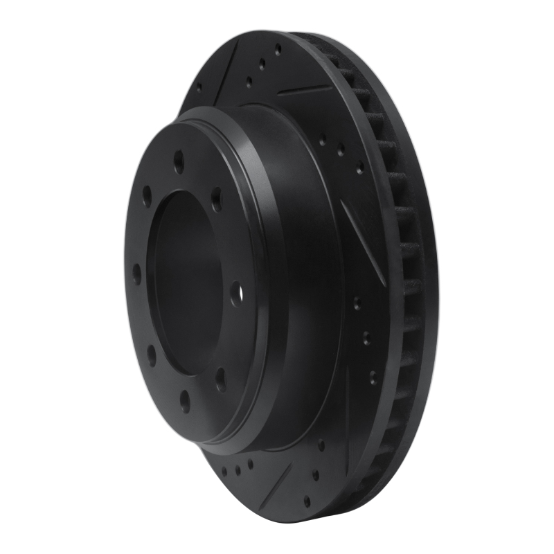 Picture of R1 08-25 Ford E-150 Rear Left Drilled & Slotted Black Brake Rotor