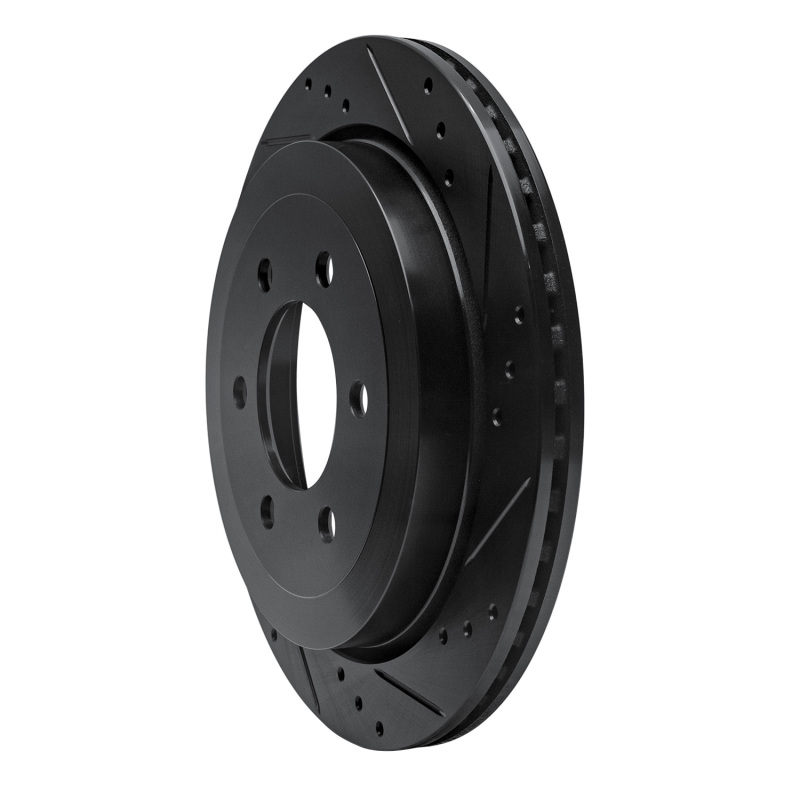Picture of R1 07-17 Ford Expedition Rear Right Drilled & Slotted Black Brake Rotor