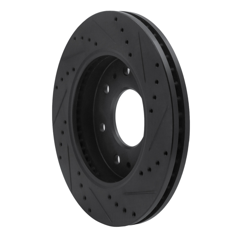 Picture of R1 09-09 Ford F-150 RWD Front Left Drilled & Slotted Black Brake Rotor