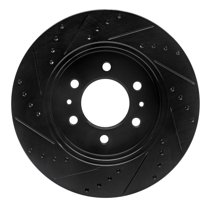 Picture of R1 09-09 Ford F-150 RWD Front Right Drilled & Slotted Black Brake Rotor