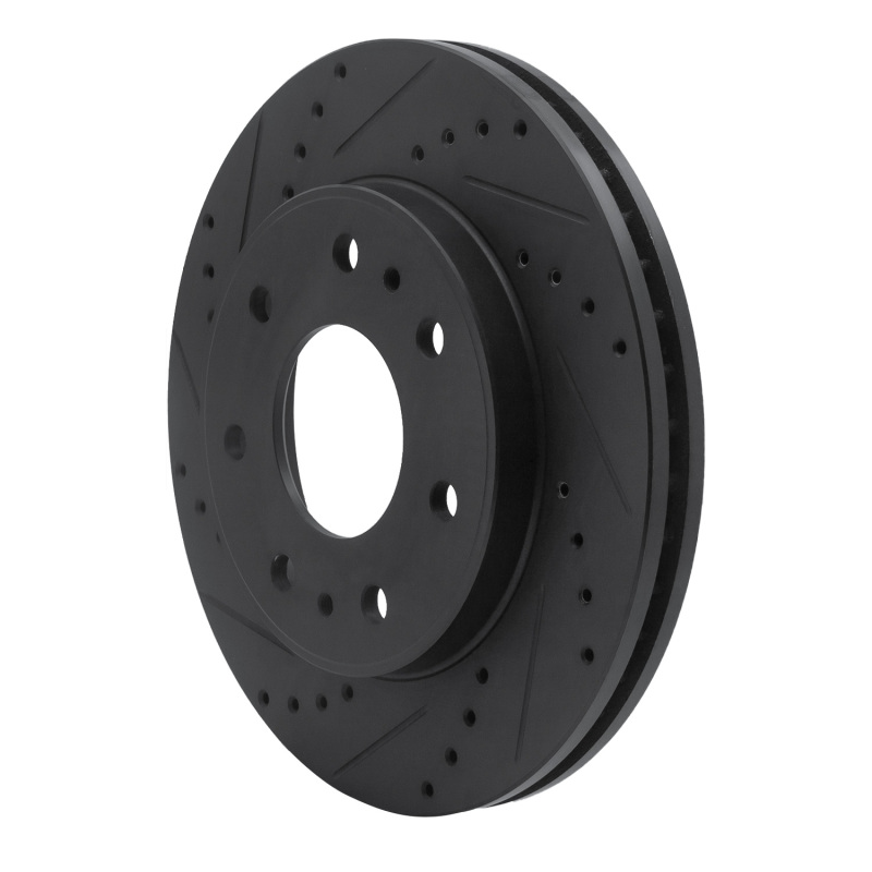 Picture of R1 09-09 Ford F-150 RWD Front Left Drilled & Slotted Black Brake Rotor