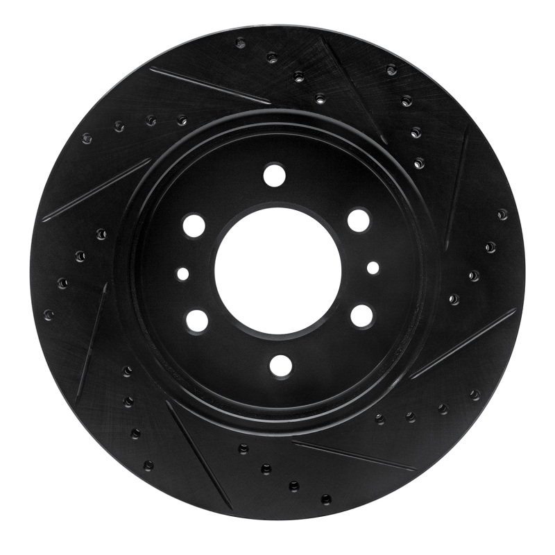 Picture of R1 09-09 Ford F-150 4WD Front Left Drilled & Slotted Black Brake Rotor