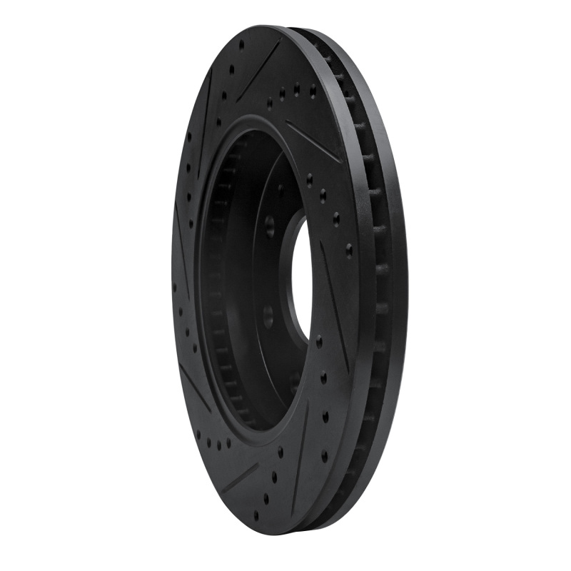 Picture of R1 09-09 Ford F-150 RWD Front Right Drilled & Slotted Black Brake Rotor