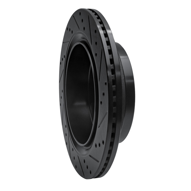 Picture of R1 12-20 Ford F-150 4WD Rear Left Drilled & Slotted Black Brake Rotor