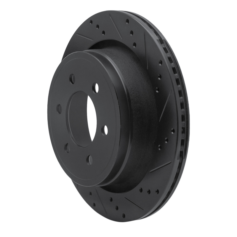 Picture of R1 12-20 Ford F-150 4WD Rear Right Drilled & Slotted Black Brake Rotor