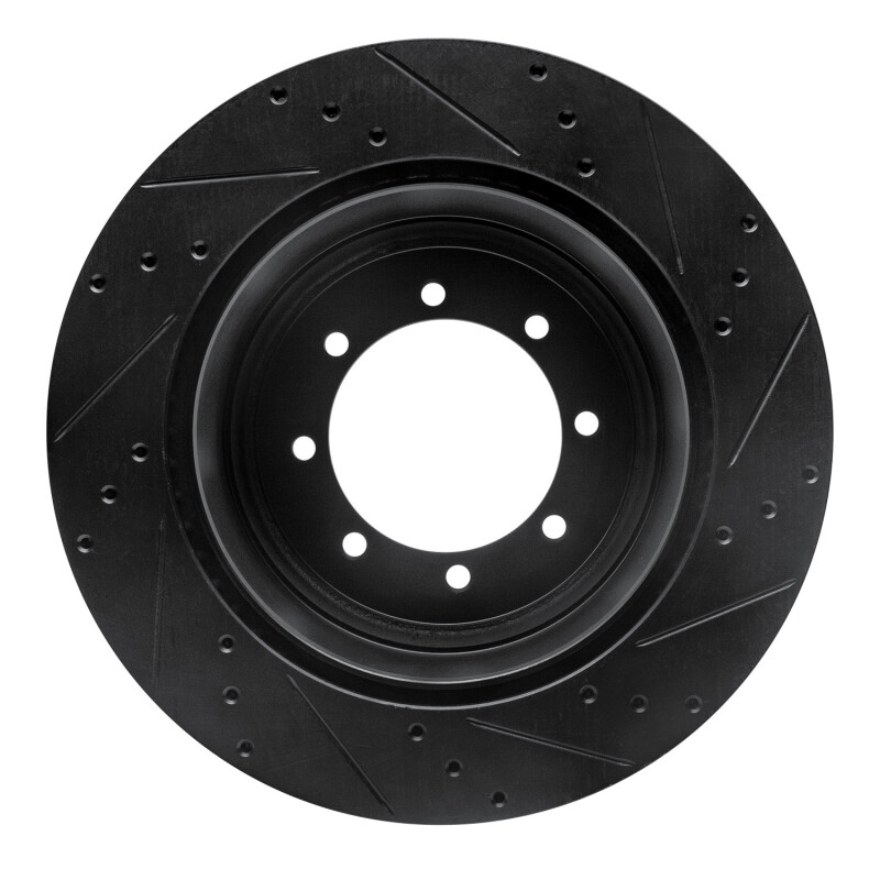 Picture of R1 11-22 Ford F-350 Super Duty 2WD Rear Left Drilled & Slotted Black Brake Rotor