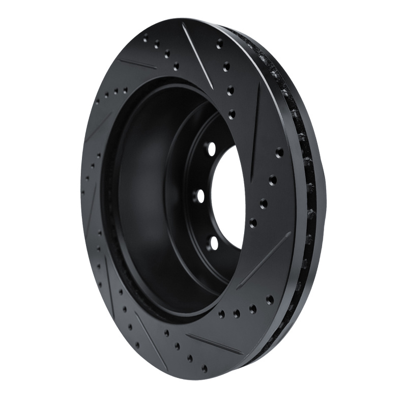 Picture of R1 11-22 Ford F-250 4WD (Super Duty) Rear Left Drilled & Slotted Black Brake Rotor