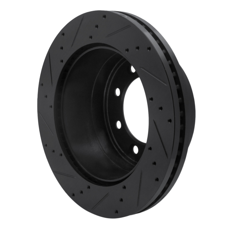 Picture of R1 11-22 Ford F-350 Super Duty 4WD Rear Right Drilled & Slotted Black Brake Rotor