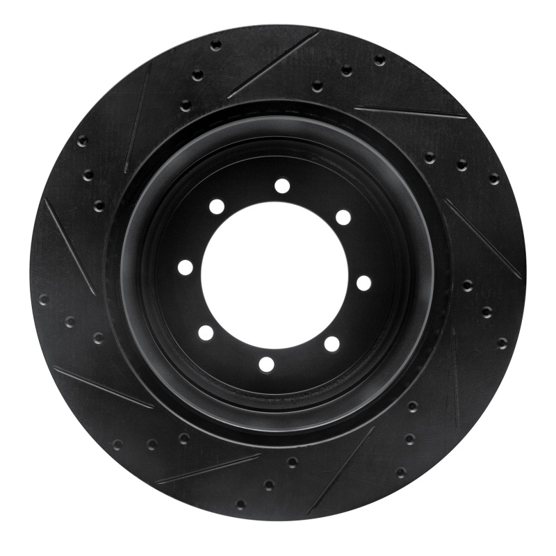Picture of R1 11-22 Ford F-350 Super Duty 2WD Rear Right Drilled & Slotted Black Brake Rotor