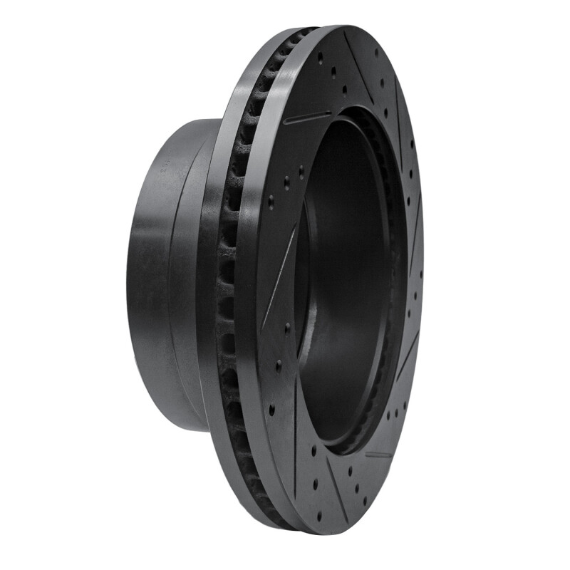 Picture of R1 11-22 Ford F-350 Super Duty 2WD Rear Left Drilled & Slotted Black Brake Rotor