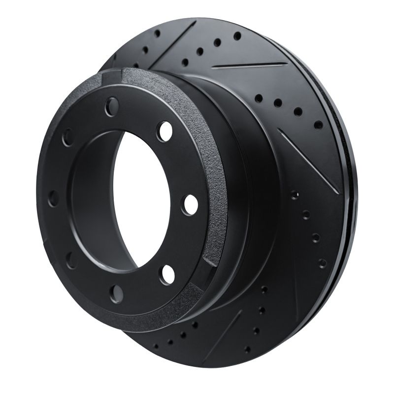 Picture of R1 11-22 Ford F-250 4WD (Super Duty) Rear Left Drilled & Slotted Black Brake Rotor