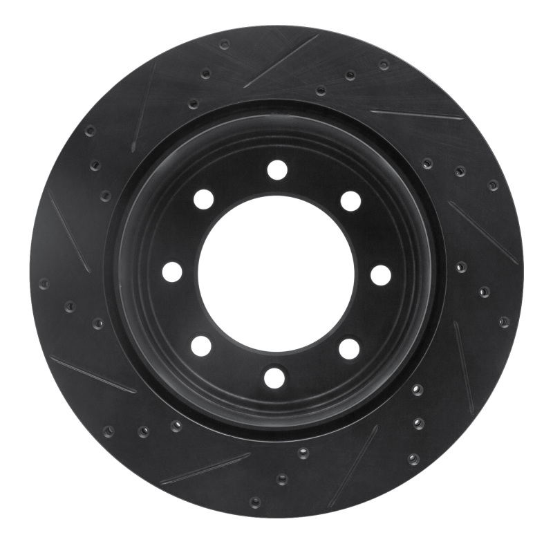 Picture of R1 11-22 Ford F-350 Super Duty 4WD Rear Right Drilled & Slotted Black Brake Rotor