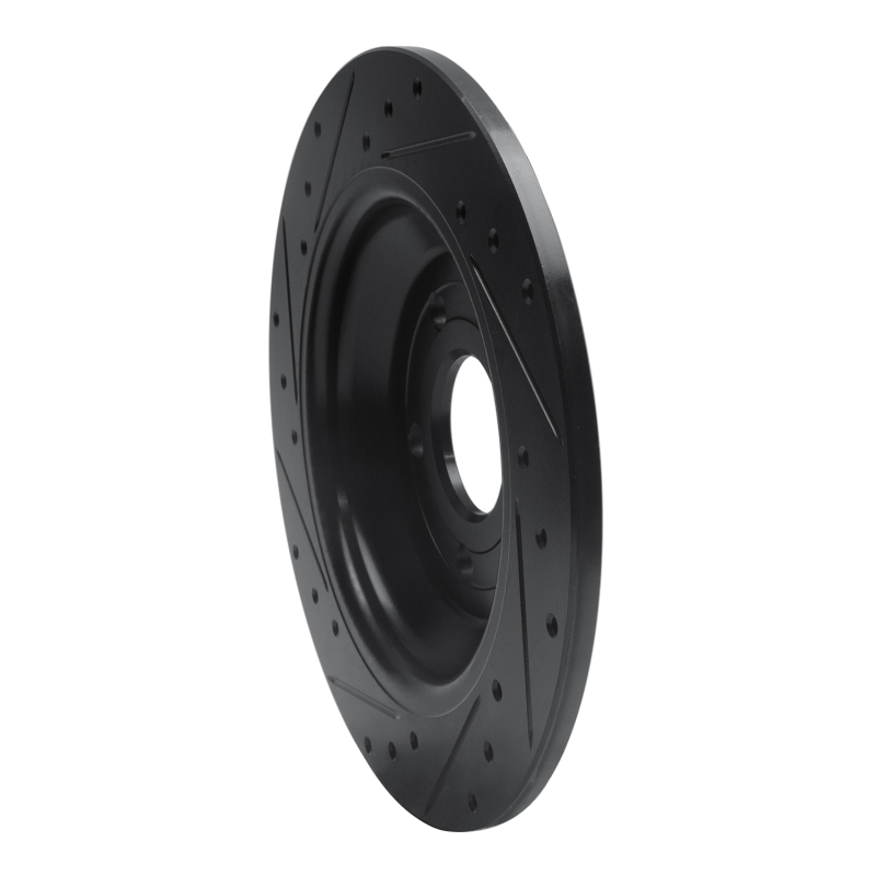 Picture of R1 16-25 Ford Focus Rear Right Drilled & Slotted Black Brake Rotor
