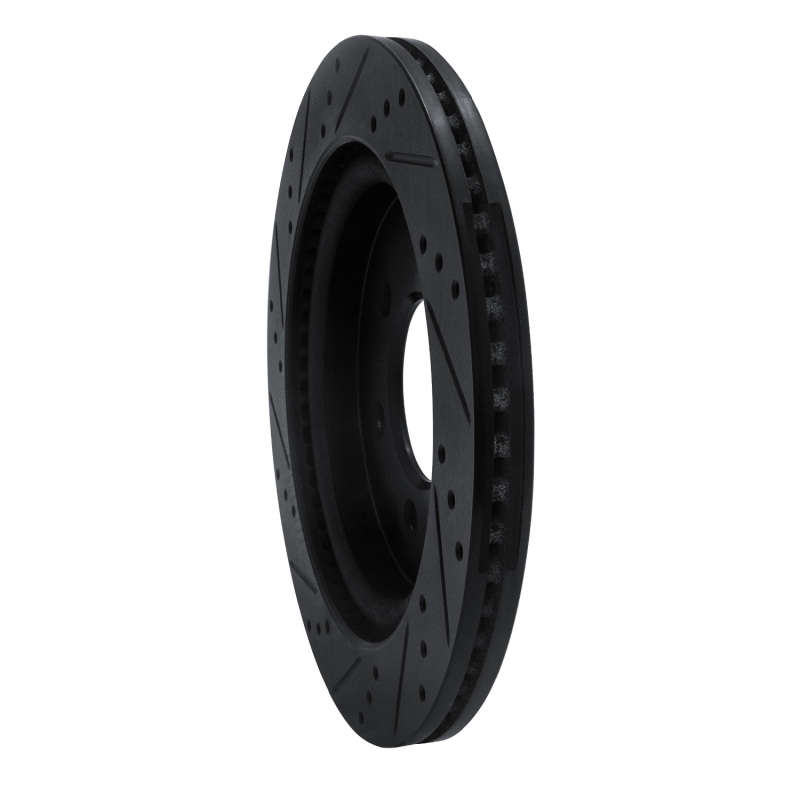 Picture of R1 18-21 Ford F-150 RWD Rear Right Drilled & Slotted Black Brake Rotor