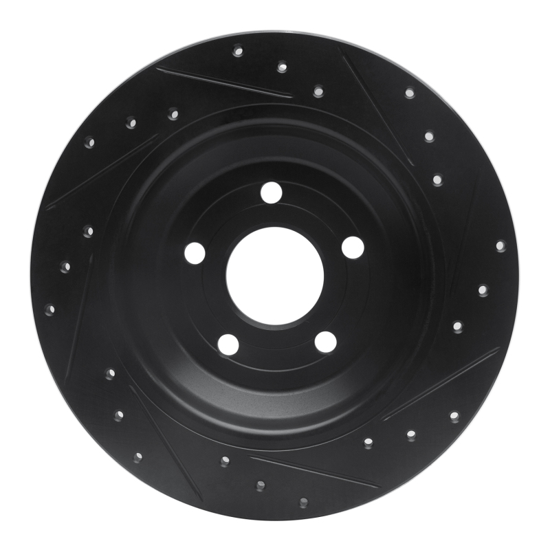 Picture of R1 16-25 Ford Escape Rear Left Drilled & Slotted Black Brake Rotor
