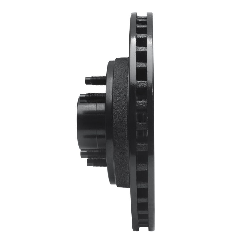 Picture of R1 87-92 Lincoln Mark VII Front Left Drilled & Slotted Black Brake Rotor