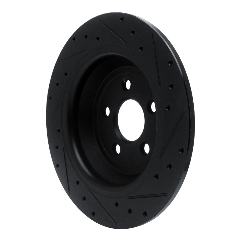 Picture of R1 15-24 Ford Fusion Rear Left Drilled & Slotted Black Brake Rotor