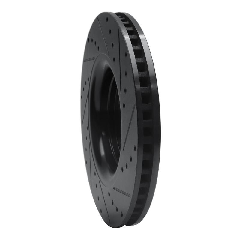 Picture of R1 15-21 Ford Edge Front Left Drilled & Slotted Black Brake Rotor