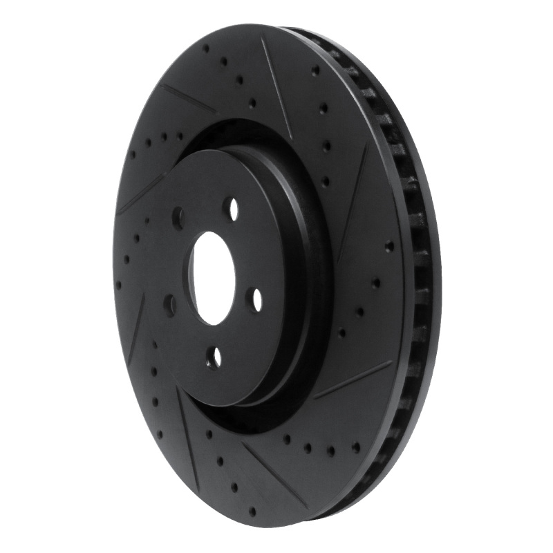 Picture of R1 15-21 Ford Edge Front Right Drilled & Slotted Black Brake Rotor