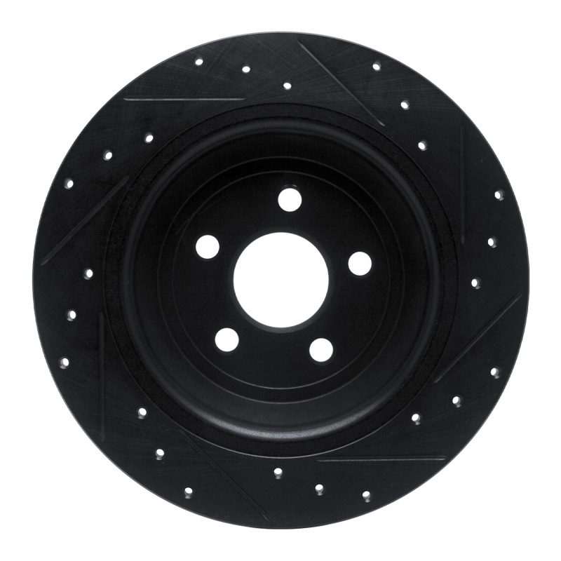 Picture of R1 15-24 Ford Fusion Rear Left Drilled & Slotted Black Brake Rotor