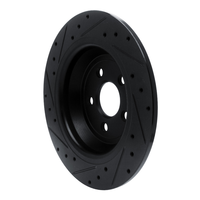 Picture of R1 15-24 Ford Fusion Rear Right Drilled & Slotted Black Brake Rotor