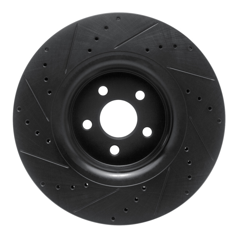 Picture of R1 15-21 Ford Edge Front Right Drilled & Slotted Black Brake Rotor